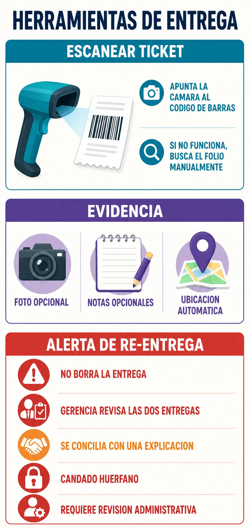 Escaneo de ticket y alternativa de busqueda manual